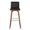 Armen Living Vienna 30" Swivel Bar Stool in Walnut Wood Finish with Brown Faux Leather LCVIBABRWA30 - alternate 6